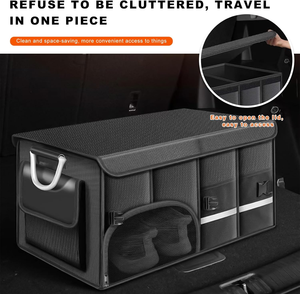 Organizador de Maletero para Auto, Plegable, con Compartimentos Grandes, Organizador de Almacenamiento para Auto con 4 Bolsillos, Asa y Organizador de Zapatos - Product Image 5