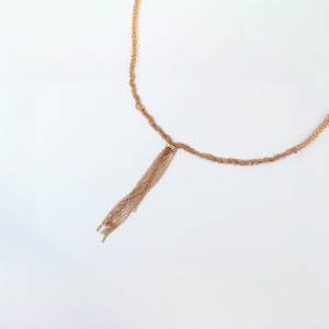 Collier bohème à pampilles - Chaîne tendance en or rose avec pendentif suspendu - Cadeau idéal - Product Image 2