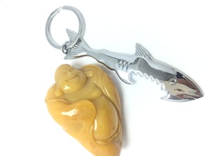 Aleación de zinc funky metal tiburón mar pez brillante espejo pulido abrebotellas llavero - Product Image 2