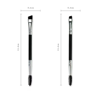 Pinceau à sourcils professionnel double embout plat avec poils synthétiques et manche en plastique, compatible avec le crayon à sourcils et le mascara