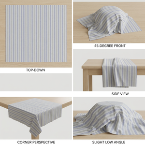 Tela de Algodón Khadi Orgánica Tejida a Mano, Ecológica, con Rayas Azules, Ligera, Transpirable, 60GSM, para Camisas y Vestidos de Niños y Niñas - Product Image 3