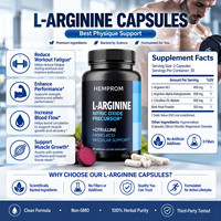 Capsules de L-Arginine Marque Privée OEM, 60 Comprimés, Complément Alimentaire pour Adultes, Améliore l'Immunité, Marque HEPPROM, Vente en Gros Guangdong