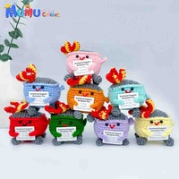 Boneka Rajut Lucu Dumpster Fire untuk Dukungan Emosional, Buatan Tangan, Positif dengan Kartu, Teman Meja, Hadiah Unik untuk Menghilangkan Stres di Kantor