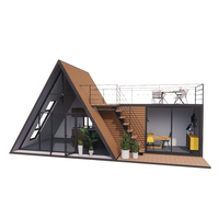 Villa moderne de luxe en A-frame, à faible hauteur, isolée thermiquement, maison préfabriquée modulaire triangulaire pour appartement ou chalet préfabriqué
