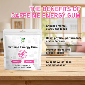 Chewing-gum énergétique à la caféine, base de dextrose, pour stimuler la concentration et rester énergisé – Nouvelle formule très demandée - Product Image 2