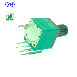 Potentiomètre rotatif vertical de haute qualité avec interrupteur, échantillons gratuits, linéaire 10k 50k 100k, film de carbone, 5 broches, arbre en plastique de 9 mm - Product Image 2