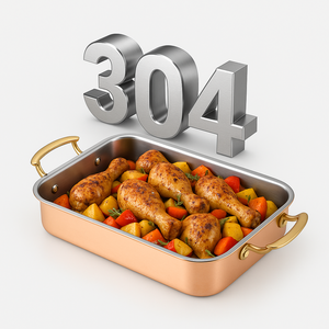 Bandeja de buffet de acero inoxidable de oro rosa de lujo con ASAS-Plato para servir comida de gama alta para uso en banquetes de restaurante de catering de hotel - Product Image 1