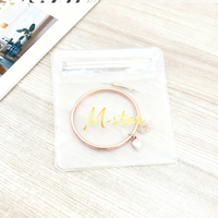 Sacs mini-zippés transparents imprimés en gravure avec logo personnalisé, emballage plastique givré à fermeture éclair pour colliers et boucles d'oreilles – Vente chaude