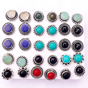 Natural Gemstone Assorted <b>Stud</b> Earrings 925 Sterling Mix Stone <b>Silver</b> Fine <b>Studs</b> For Women Wholesale - Product Image 1
