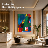 Peinture à l'huile abstraite peinte à la main, technique impasto, sur toile, taille personnalisée, vente en gros pour hôtels et décoration intérieure