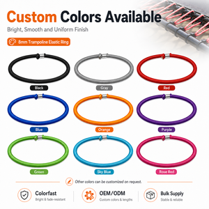 Cordon élastique tressé personnalisé pour trampoline, 8 mm de diamètre, 50 cm de longueur, 50 pièces/sac, élasticité élevée 240 % - Product Image 4