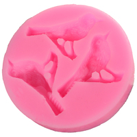 Günstige Klassische Beliebte 3D-Vogel-Grafik-Silikonform für Kuchen und Fondant-Dekoration mit Lebendigen Motiven von Kuckuck, Spatz und Elster
