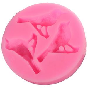 Moule en silicone pour décoration de gâteaux et de fondants, forme ronde 3D, 3 oiseaux de dessin animé identiques : coucou, moineau, <span class=keywords><strong>pie</strong></span> - Product Image 4