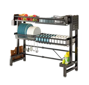 Encimera de cocina multifuncional Estante para platos Olla y <span class=keywords><strong>escurridor</strong></span> de cuencos Estante de almacenamiento de cubiertos Gadget de almacenamiento de cocina - Product Image 6