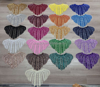 Col en dentelle feutrée brodé personnalisé 3D avec perles et sequins pour robe de mariée, garniture de col, applique de mode à coudre, patch brodé