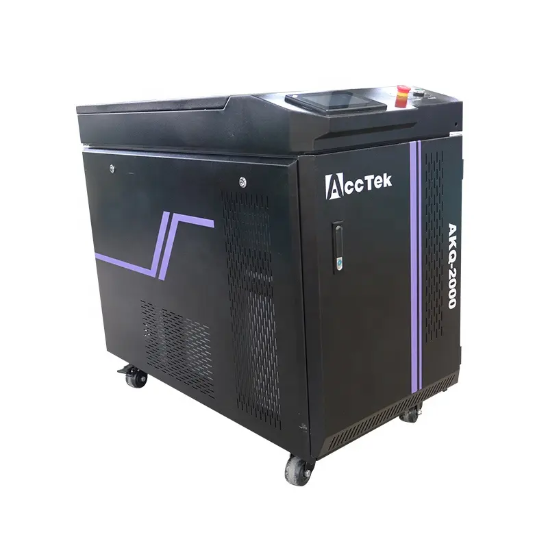 लेजर सफाई मशीन पेंट के लिए लेजर रिमूवल AccTek 2000w फाइबर लेजर जंग हटाने की मशीन जंग लगी धातु की सतह की सफाई के लिए