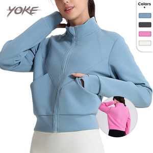 Yoke Fall Vente chaude Pull coupe-vent et chauffant pour femmes avec poches latérales Loose Leisure Yoga Hoodie - Product Image 1