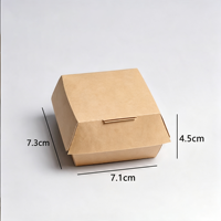 Boîte à hamburger jetable sans pliage, style bateau, résistante à l'huile, épaissie, emballage à emporter pour burger, papier kraft enduit personnalisé