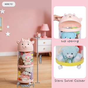 <span class=keywords><strong>Tour</strong></span> de <span class=keywords><strong>rangement</strong></span> pour jouets empilable moderne rose alpaga sans BPA avec <span class=keywords><strong>roulettes</strong></span>, idéale pour la chambre d'enfant et le salon, organisation de la maison - Product Image 3
