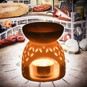 Ceramic <b>Oil</b> <b>Burner</b> Tealight Holders <b>for</b> Agarwood Incense <b>Essential</b> <b>Oil</b> Perfume Wax Melt Aromatherapy Diffuser Eco-Friendly - Product Image 3