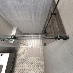 Mampara de Ducha Corredera Moderna sin Marco, Fabricada en EE. UU., Vidrio Templado de 8 mm/10 mm, <span class=keywords><strong>Diseño</strong></span> Rectangular Recto, <span class=keywords><strong>para</strong></span> <span class=keywords><strong>Baño</strong></span>, Uso de por Vida - Product Image 4