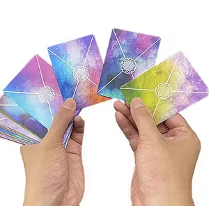 colorful watercolor rainbow flower cut magic laser playing card custom playing card