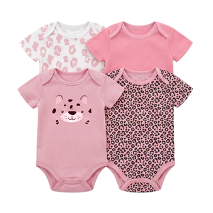 Lot de 4 bodys bébé premium, doux et respirants, à manches courtes, combinaisons pour nourrissons, vêtements en gros pour bébés - Product Image 1