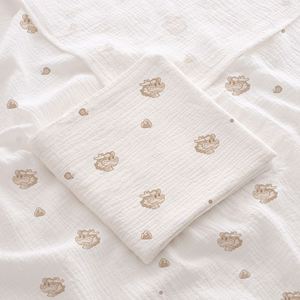 Wholesale 100% Cotton Super Soft <b>Baby</b> Printed <b>Blankets</b> in Stock <b>Newborn</b> Bedding - Product Image 6