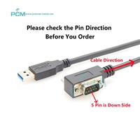 Cable Serial RS232 USB a DB9 Macho en Ángulo Recto de 5 Pines, Puerto COM FTDI FT232, USB a Serial, USB a RS232, USB a Null Modem