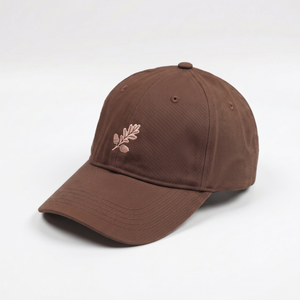 หมวกเบสบอลปักโลโก้ 6 แผงสีน้ำตาลแบบ OEM สั่งทำพิเศษ หมวกทรง Dad Hat ผ้าฝ้ายไม่เสริมโครง - Product Image 2