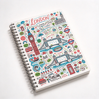 Carnet de voyage A5 personnalisé à spirale, journal avec impression artistique, support de couverture et pages intérieures personnalisables