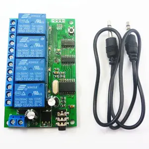 Decodificador de señal de tono AD22B04 4 CH MT8870 DTMF Módulo de interruptor de relé de Control remoto de voz de teléfono, 12V CC para Motor LED PLC Smart Home
