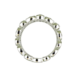 แหวนวงกว้างประดับเพชรลายรังผึ้งทองคำขาว 18K เครื่องประดับหรูหราทันสมัยสำหรับผู้หญิง - Product Image 1