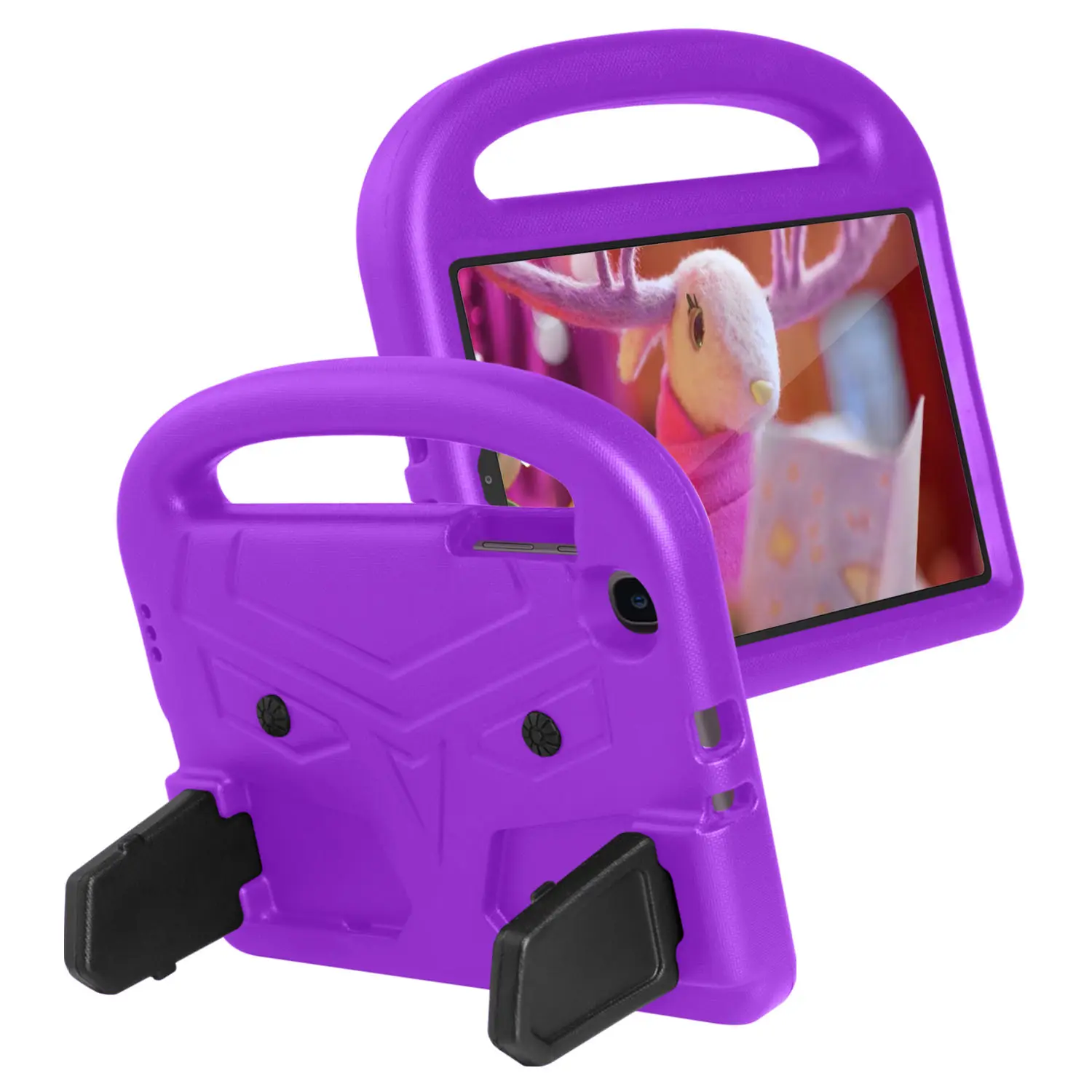 Voor Amazon Kindle Fire Hd 8 2020 Case Ingebouwde Kickstand Eva Silicon Kids Friendly Tablet Case Polsband Shockproof Cover