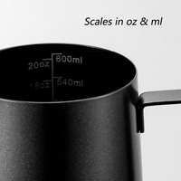 Pichet à lait en acier inoxydable avec revêtement PTFE, 350/600 ml, bec verseur en forme d'aigle, pour latte art, barista, expresso, mousse de lait, avec échelle laser