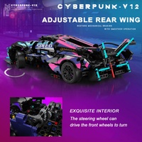SAMLOK 1149 PCS 1:14 Cyberpunk V12 Set Blok Bangunan Mobil DIY Mainan Konstruksi Elektronik Plastik ABS 5 7 Tahun Unisex