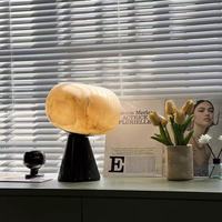 Lampe de table moderne en albâtre, abat-jour ovale en pierre, base en marbre noir, lampe de bureau décorative pour villa, hôtel, chambre d'hôtes, projet