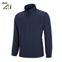 Aonesport – Trench-coat imperméable à capuche pour homme en toile unie, col montant, fermeture éclair, en nylon et polyester léger, coupe classique
