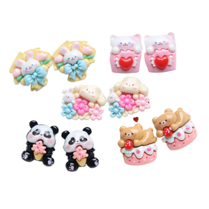 Fioriere in resina, bouquet con cani e coniglietti, portachiavi fai <span class=keywords><strong>da</strong></span> te, ciondoli per cellulari, accessori in resina, artigianato per bambini - Product Image 2