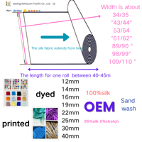 Vente en gros de tissu de satin de soie organique de qualité supérieure certifié OEKO-TEX 50m quantité minimale de commande largeur personnalisée GSM motif imprimé pour robe