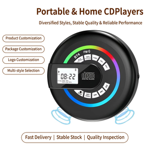 Lecteur CD Rond d'Usine avec Transmetteur Récepteur BT 5.3, Radio FM, USB, Anti-Skip, Lumière RGB, Minuteur de Sommeil pour Maison et Voiture - Product Image 4