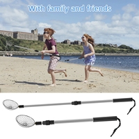 2 pièces : Tamis à sable et pelle de plage télescopique réglable de 54 à 83 cm, outil de tamisage pour la recherche de coquillages et la séparation des roches, portable et détachable