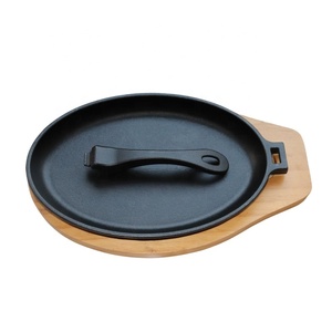 مقلاة حديثة مفردة الصب مع صينية خشبية لشواء السمك على شكل ستليك - Product Image 5