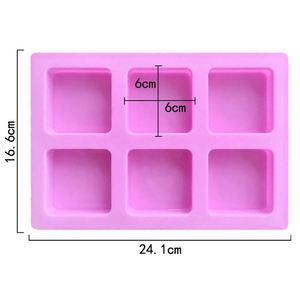Custom Logo 6 Cavities Rectangle Shape Cake <b>Mold</b> Diy Soap Making <b>Candle</b> <b>Molds</b> Silicone Resin Bpa F OEM\ODM - Product Image 2