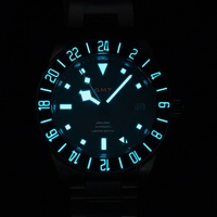 Montre automatique analogique de luxe en titane avec logo personnalisé, édition limitée, mouvement Miyota NH34 GMT, résistance à l'eau 20 bars, fermoir pliant