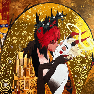 Folha De Ouro De Alta Qualidade Personalizada Arte Imprime Papel Digital Cartaz Animação Personagem Anime Artes Obra O Beijo Decoração Da Parede Cartazes - Product Image 2