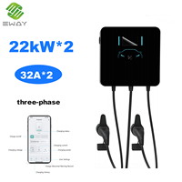 Cargador de Pared EVSE Dual de 22kW 32A Nuevo Directo de Fábrica con Pantalla LCD de 4.3" IP65 Tipo 2 Cable de 5M Servicios ODM OEM