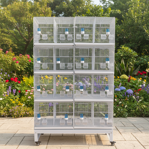 2026 Hot Sale Large <strong>Metal</strong> <strong>Bird</strong> Cage With Rolling Stand Heavy Duty Powder Coated Steel Parrot Cage for Commercial Breeding <strong>Aviary</strong> - Product Image 1