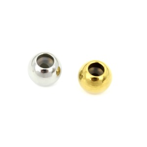 Perles de positionnement rondes en acier inoxydable avec entretoises en caoutchouc pour la fabrication de bracelets, colliers et bijoux 6mm 8mm 10mm - Product Image 4