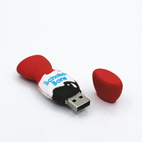 Flash drive kartun usb 32gb, flash drive bahan pvc buatan kustom bentuk coklat disk memori usb